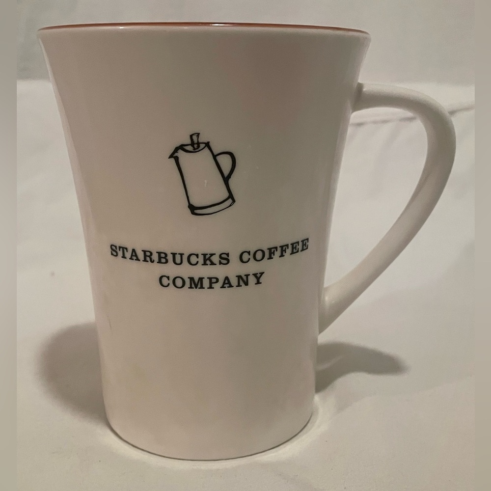 Starbucks Cream Coffee Company Mug with orange interior